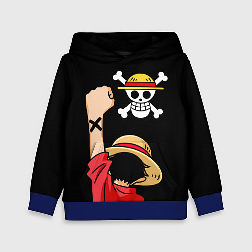 Детская толстовка One piece - Monkey D Luffy / 3D-Синий – фото 1