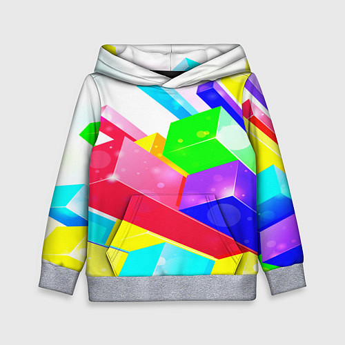 Детская толстовка Цветные столбы / 3D-Меланж – фото 1