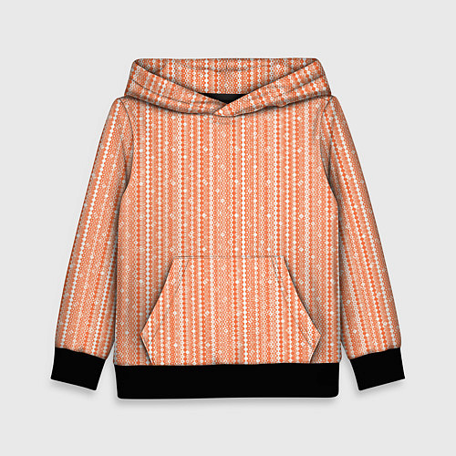 Детская толстовка Оранжевый полосы узоры / 3D-Черный – фото 1