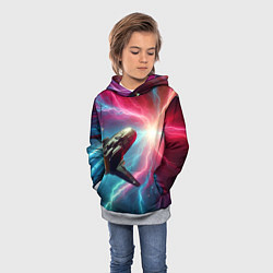 Толстовка-худи детская Полёт к далёкой звезде - нейросеть, цвет: 3D-меланж — фото 2