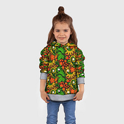 Толстовка-худи детская Русский узор, цвет: 3D-меланж — фото 2