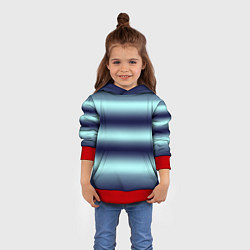 Толстовка-худи детская Полосы градиент, цвет: 3D-красный — фото 2