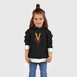 Толстовка-худи детская Valentinos logo Cyberpunk, цвет: 3D-белый — фото 2