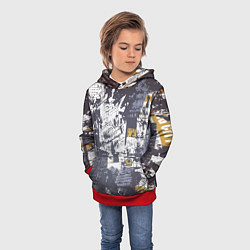 Толстовка-худи детская Газетная страничка, цвет: 3D-красный — фото 2