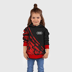Толстовка-худи детская Audi sport grunge, цвет: 3D-красный — фото 2