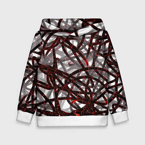 Детская толстовка Красные энергетические кабели / 3D-Белый – фото 1