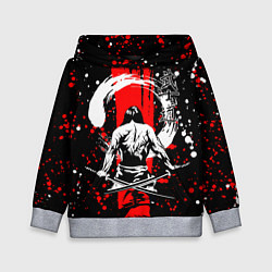 Толстовка-худи детская Самурай с двумя мечами, цвет: 3D-меланж