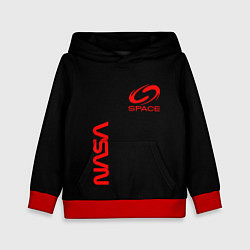 Детская толстовка Nasa space red logo