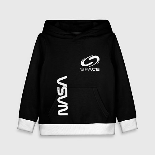 Детская толстовка Nasa space logo white / 3D-Белый – фото 1