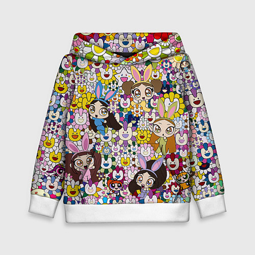 Детская толстовка Right now NewJeans and Takashi Murakami / 3D-Белый – фото 1