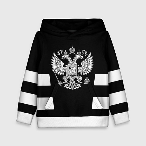 Детская толстовка Герб РФ полосы / 3D-Белый – фото 1