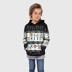 Толстовка-худи детская Кокопелли - боги индейцев хайда, цвет: 3D-меланж — фото 2