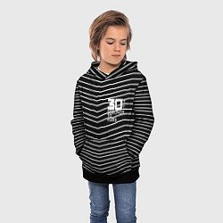 Толстовка-худи детская Thirty Seconds to Mars pattern optic, цвет: 3D-черный — фото 2
