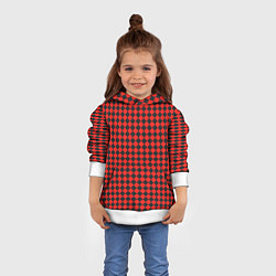 Толстовка-худи детская Паттерн черных квадратов, цвет: 3D-белый — фото 2