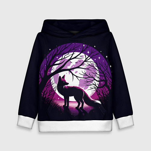 Детская толстовка Лис и лунная ночь / 3D-Белый – фото 1