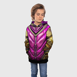 Толстовка-худи детская Текстурная кожа в космическом стиле, цвет: 3D-черный — фото 2
