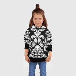 Толстовка-худи детская Дамасский орнамент, цвет: 3D-черный — фото 2