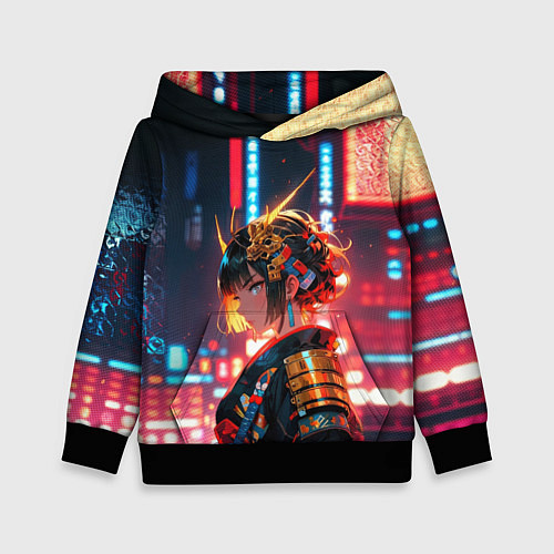 Детская толстовка Девушка-самурай / 3D-Черный – фото 1
