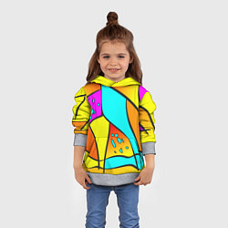 Толстовка-худи детская Яркая абстракция, цвет: 3D-меланж — фото 2