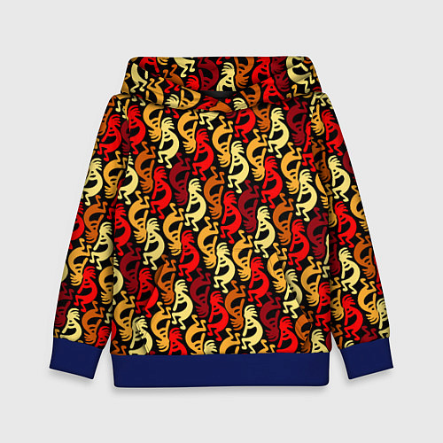 Детская толстовка Кокопелли - паттерн / 3D-Синий – фото 1