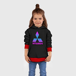 Толстовка-худи детская Mitsubishi gradient, цвет: 3D-красный — фото 2