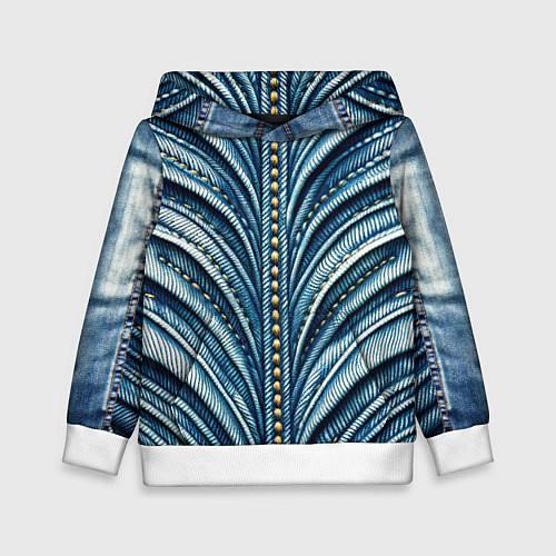 Детская толстовка Вышивка линий на джинсах / 3D-Белый – фото 1