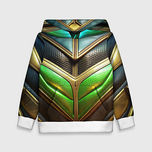 Детская толстовка Футуристичная объемная текстура из кожи / 3D-Белый – фото 1