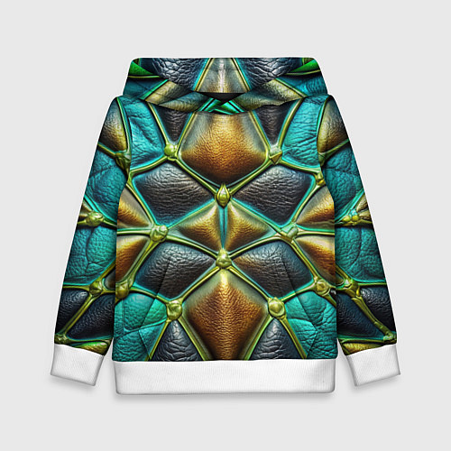 Детская толстовка Объемная футуристичная объемная текстура из кожи / 3D-Белый – фото 1