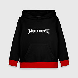 Толстовка-худи детская Megadeth logo white, цвет: 3D-красный