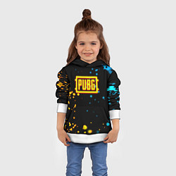 Толстовка-худи детская PUBG огненное лого, цвет: 3D-белый — фото 2