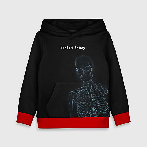 Детская толстовка Broken bones / 3D-Красный – фото 1