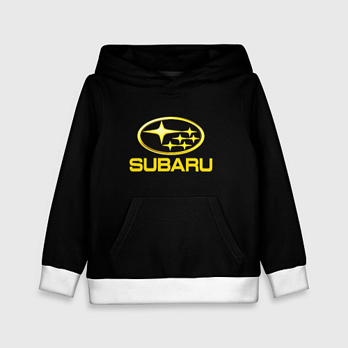 Детская толстовка Subaru logo yellow / 3D-Белый – фото 1
