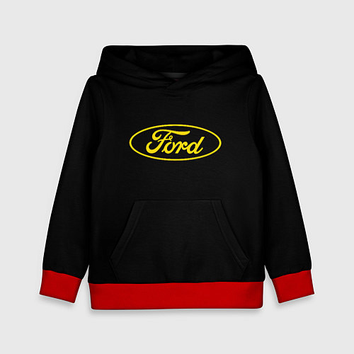 Детская толстовка Ford logo yellow / 3D-Красный – фото 1