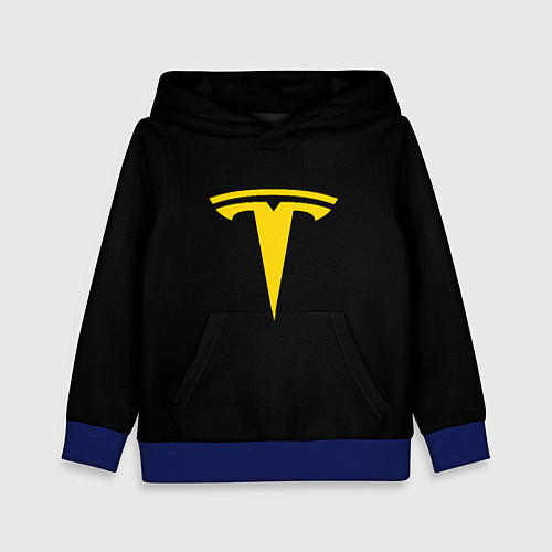 Детская толстовка Tesla yellow / 3D-Синий – фото 1