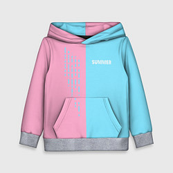 Толстовка-худи детская Summer-pink and blue, цвет: 3D-меланж