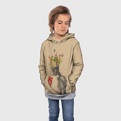 Толстовка-худи детская Bone and heart, цвет: 3D-меланж — фото 2
