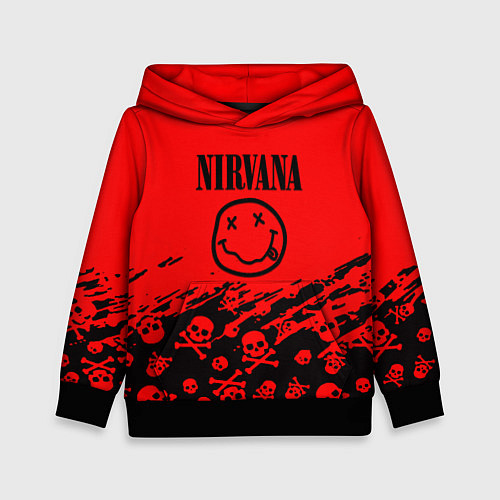 Детская толстовка Nirvana rock skull / 3D-Черный – фото 1