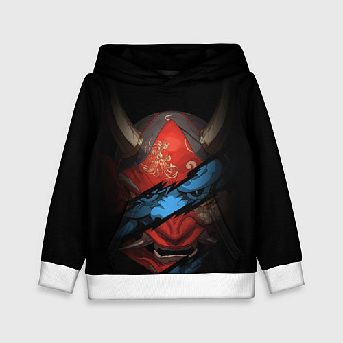 Детская толстовка Маска демона - Хання / 3D-Белый – фото 1