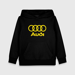 Толстовка-худи детская Audi logo yellow, цвет: 3D-черный