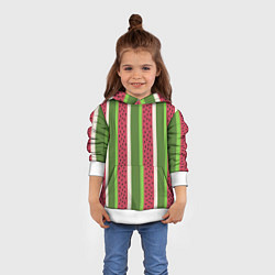 Толстовка-худи детская Арбузный паттерн, цвет: 3D-белый — фото 2