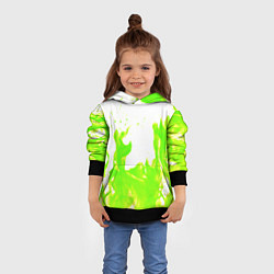 Толстовка-худи детская Кислотный огонь, цвет: 3D-черный — фото 2