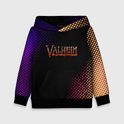 Толстовка-худи детская Valheim logo pattern, цвет: 3D-черный