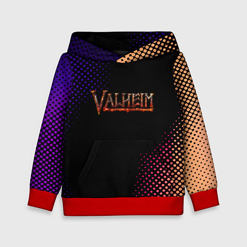 Детская толстовка Valheim logo pattern / 3D-Красный – фото 1