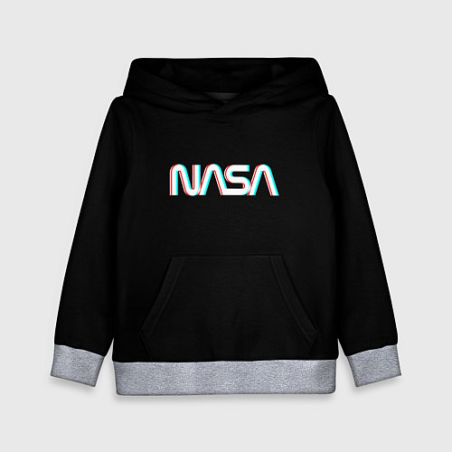 Детская толстовка NASA glitch / 3D-Меланж – фото 1