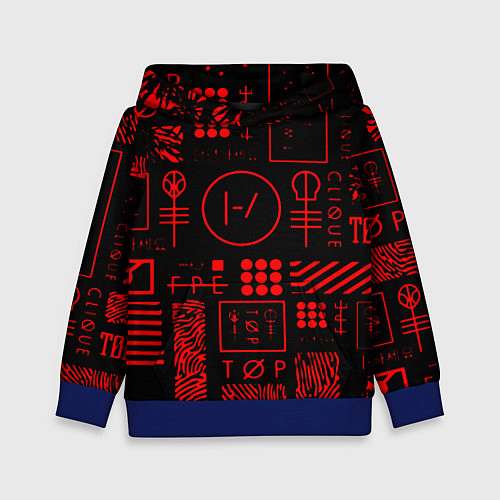 Детская толстовка Twenty one pilots pattern rock / 3D-Синий – фото 1