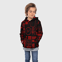 Толстовка-худи детская Twenty one pilots pattern rock, цвет: 3D-меланж — фото 2