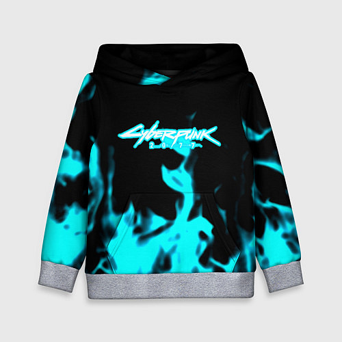 Детская толстовка Cyberpunk neon flame / 3D-Меланж – фото 1