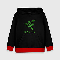 Толстовка-худи детская Razer logo brend, цвет: 3D-красный