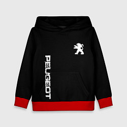 Толстовка-худи детская Peugeot logo white, цвет: 3D-красный