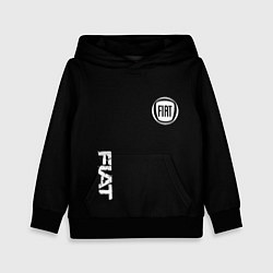 Толстовка-худи детская FIAT logo white auto, цвет: 3D-черный